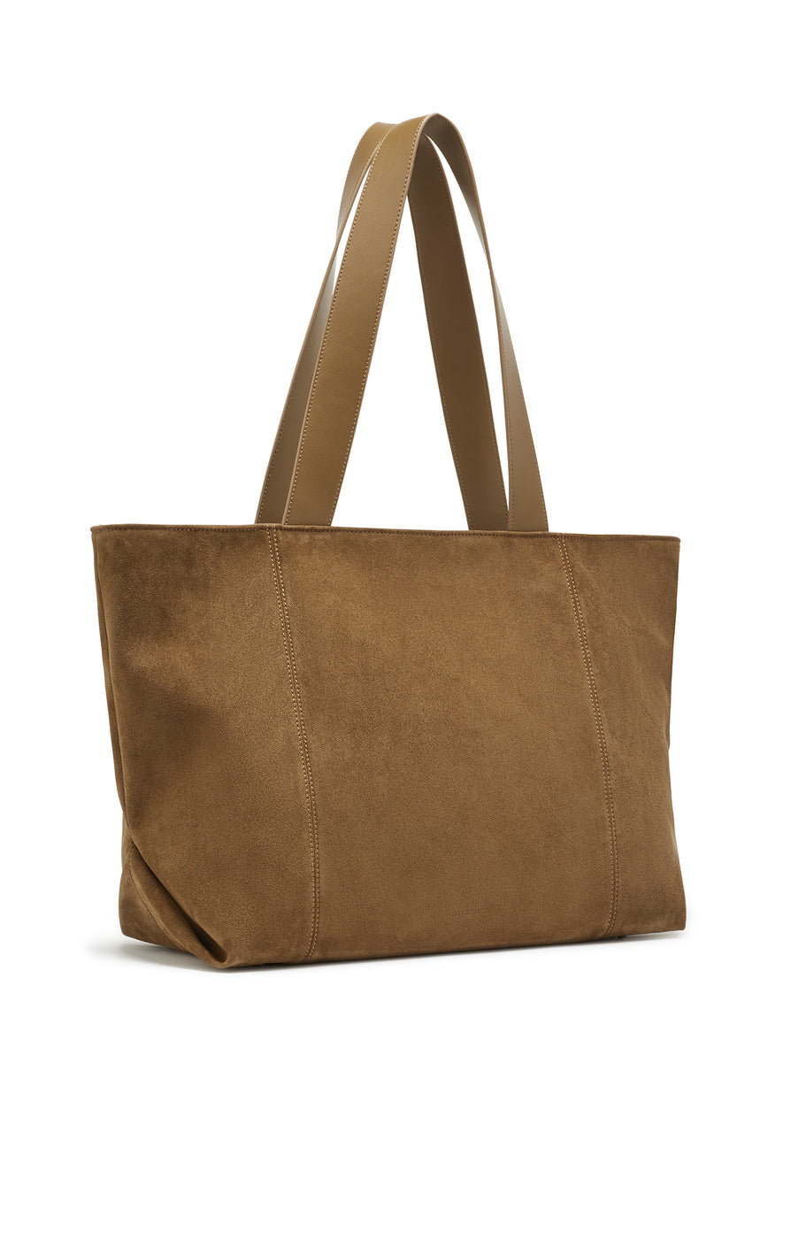THE GINA MOCHA SUEDE BAG | GHOST