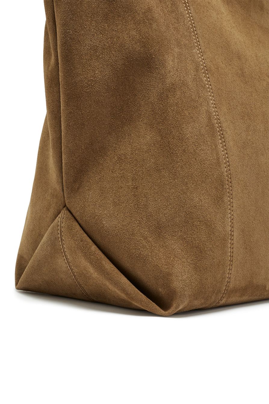 THE GINA MOCHA SUEDE BAG | GHOST