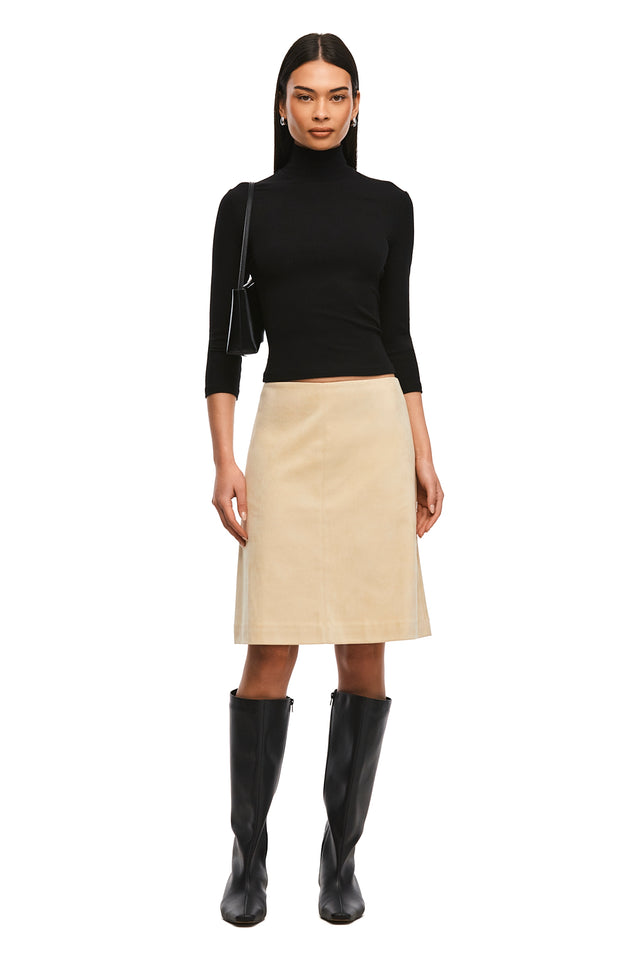 THE NICOLE BEIGE MIDI SKIRT 