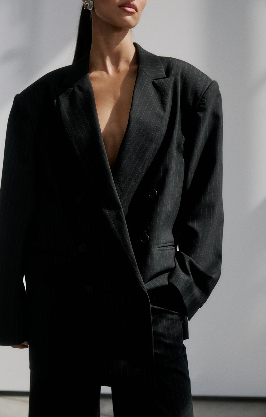 THE ROMAN PINSTRIPE BLAZER | CAMPAIGN