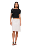 THE NICOLE WHITE MIDI SKIRT | MODEL
