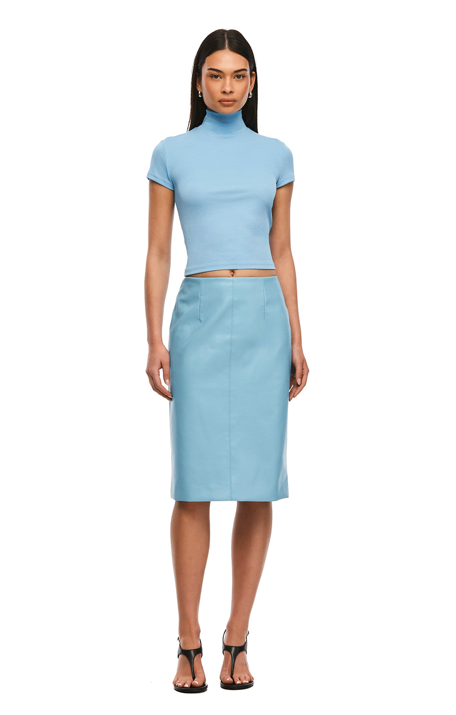 THE DEMPSEY AQUAMARINE MIDI SKIRT | MODEL