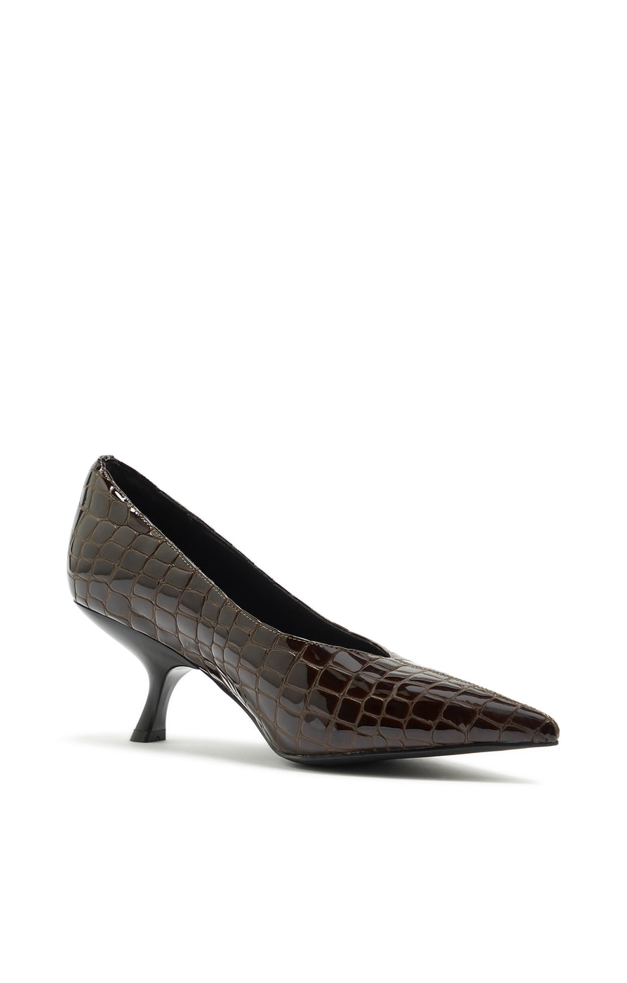 THE HILTON CHOC CROC HEEL | GHOST