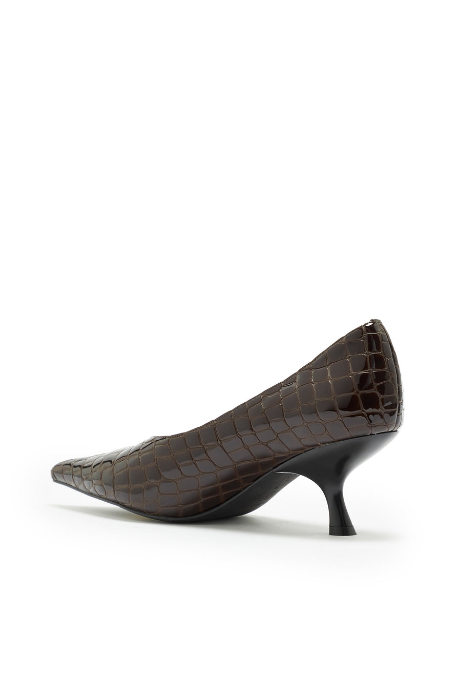 THE HILTON CHOC CROC HEEL | GHOST