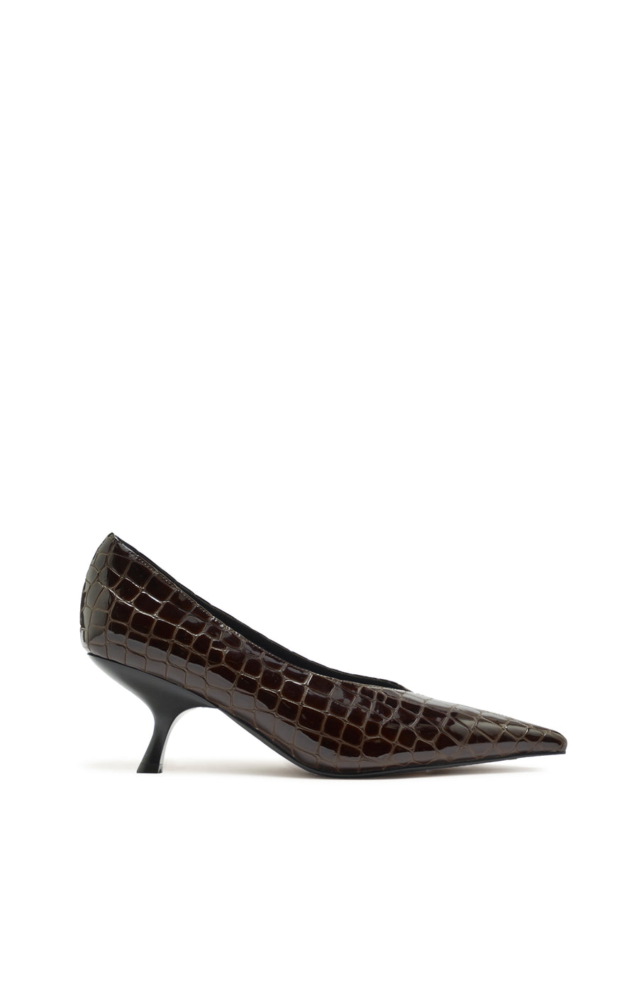 THE HILTON CHOC CROC HEEL | GHOST