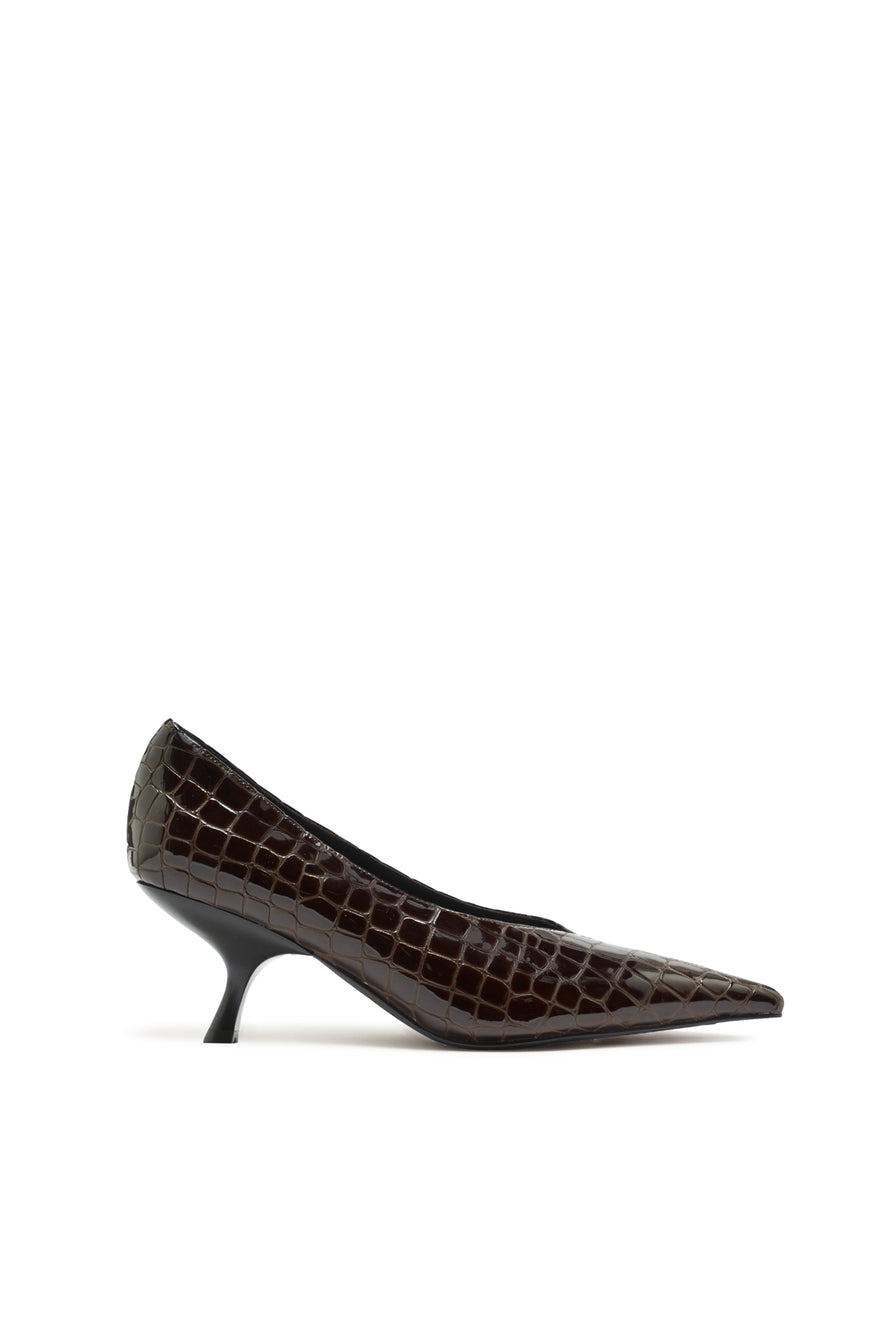 THE HILTON CHOC CROC HEEL | GHOST