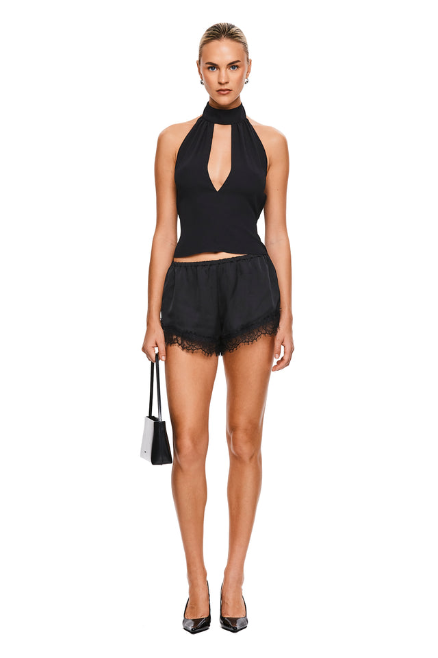 THE BENNY BLACK LACE SHORT 