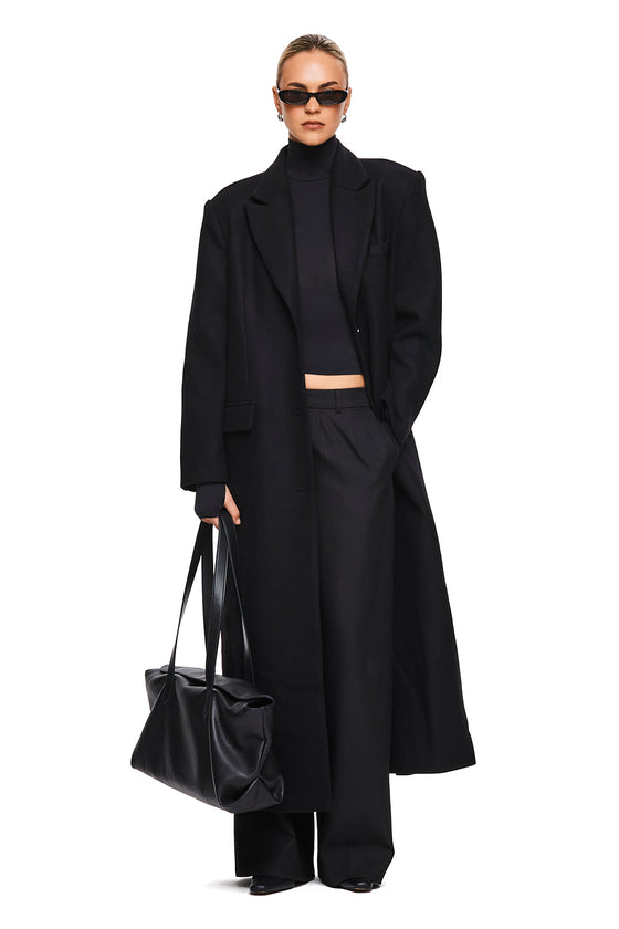 THE ISLA BLACK WOOL BLEND COAT