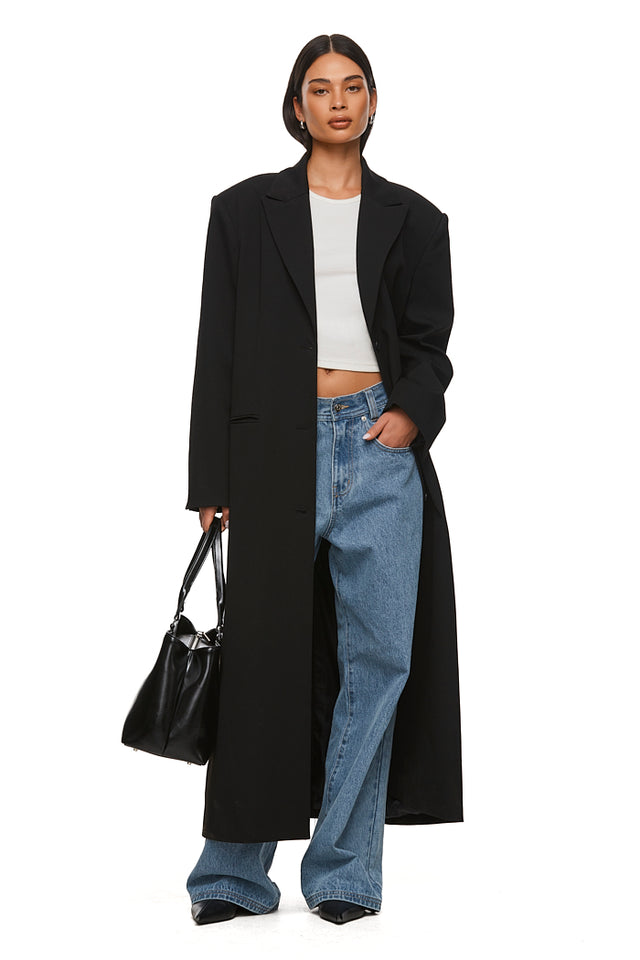 THE ISLA BLACK MAXI BLAZER 