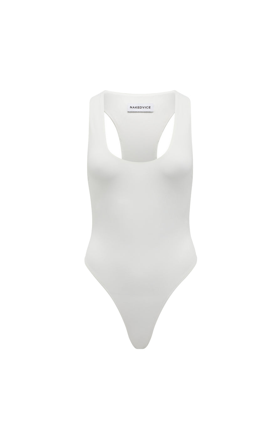 THE MARCELLE WHITE BODYSUIT | GHOST
