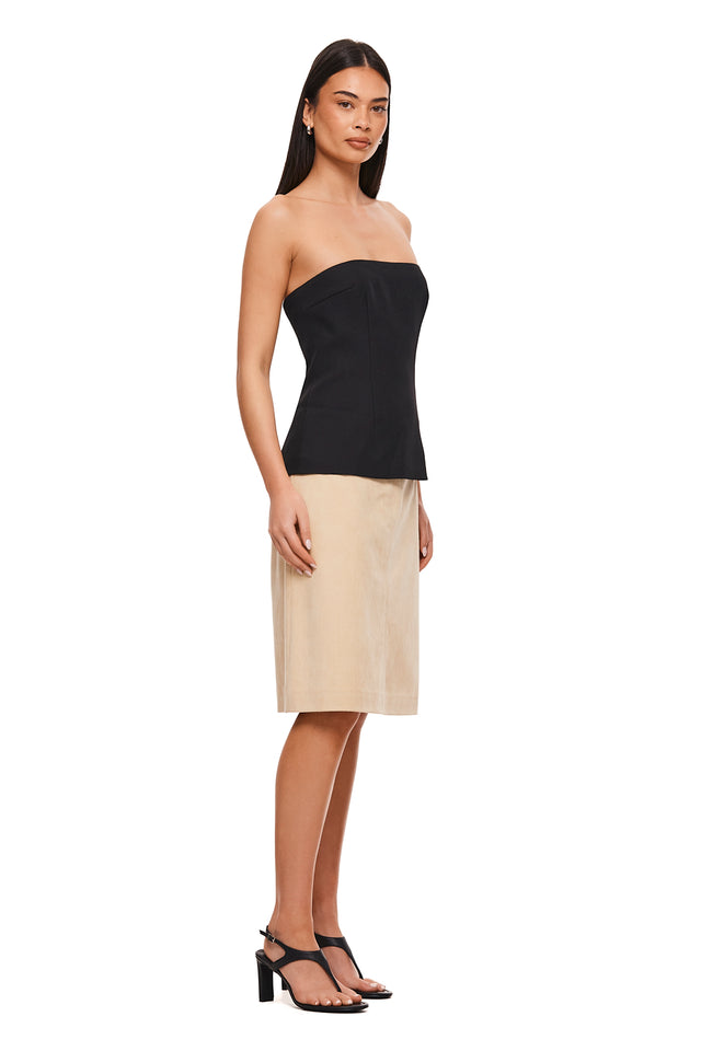 THE NICOLE BEIGE MIDI SKIRT 