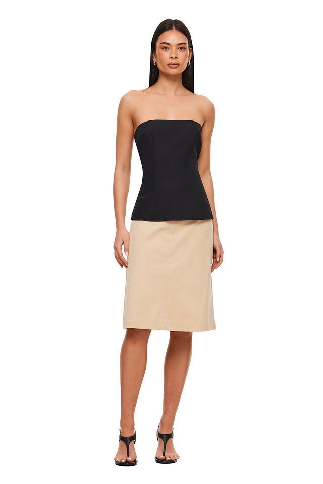 THE NICOLE BEIGE MIDI SKIRT 