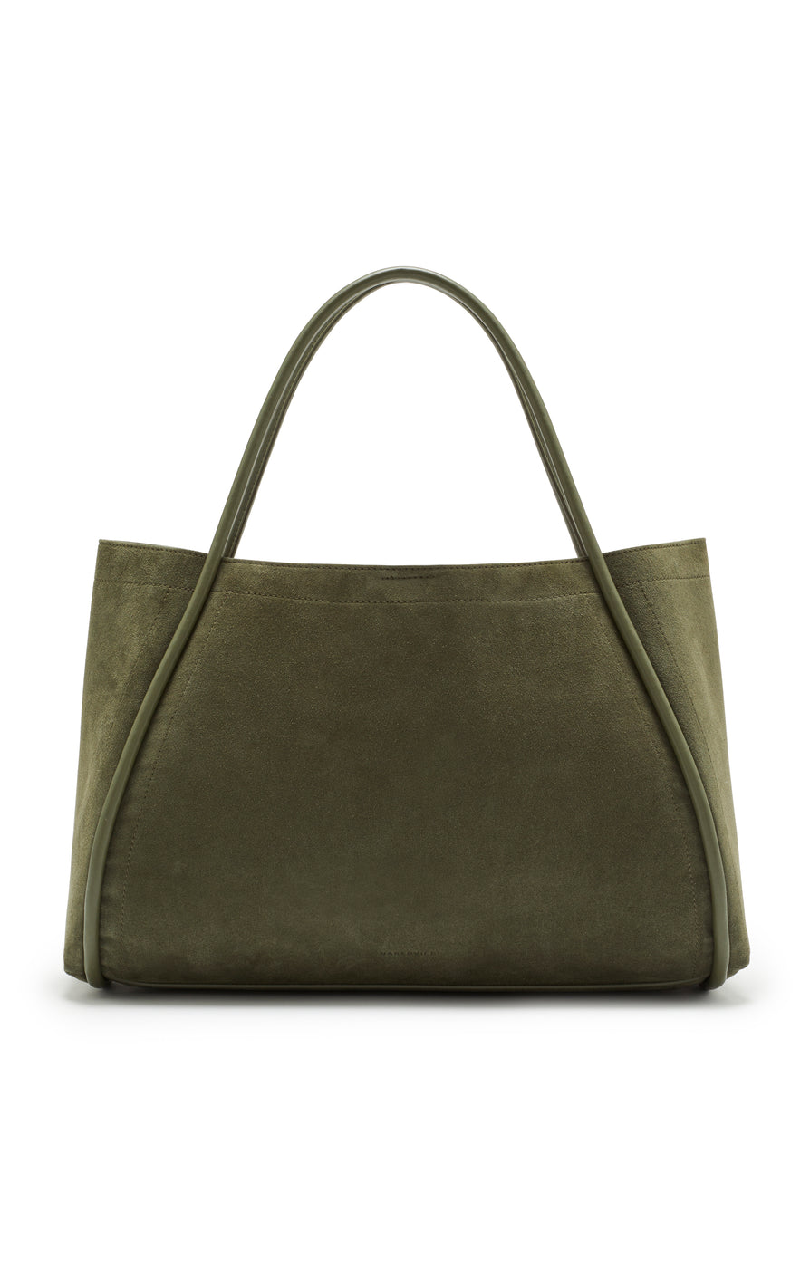 THE NYLA KHAKI SUEDE BAG | GHOST