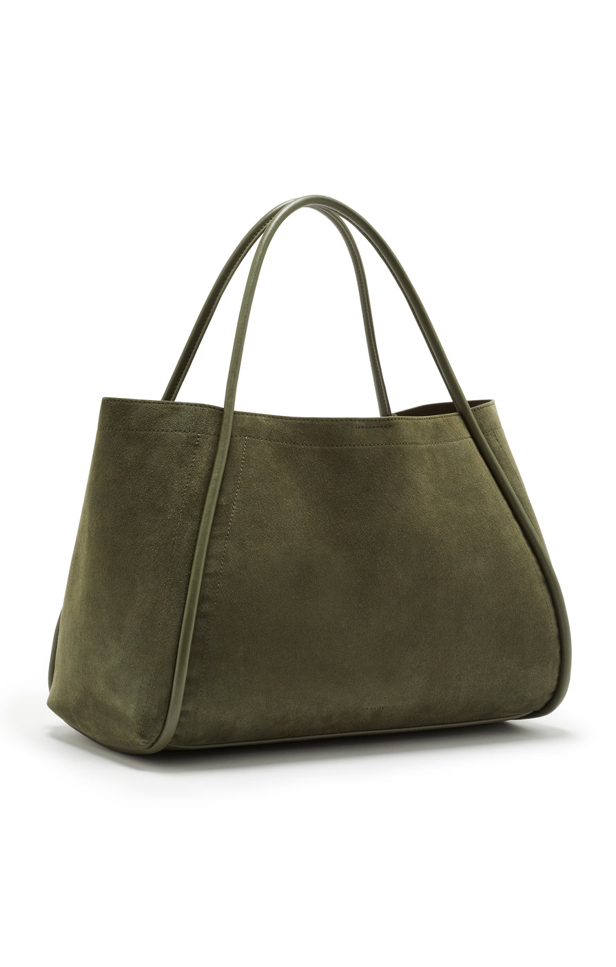 THE NYLA KHAKI SUEDE BAG | GHOST