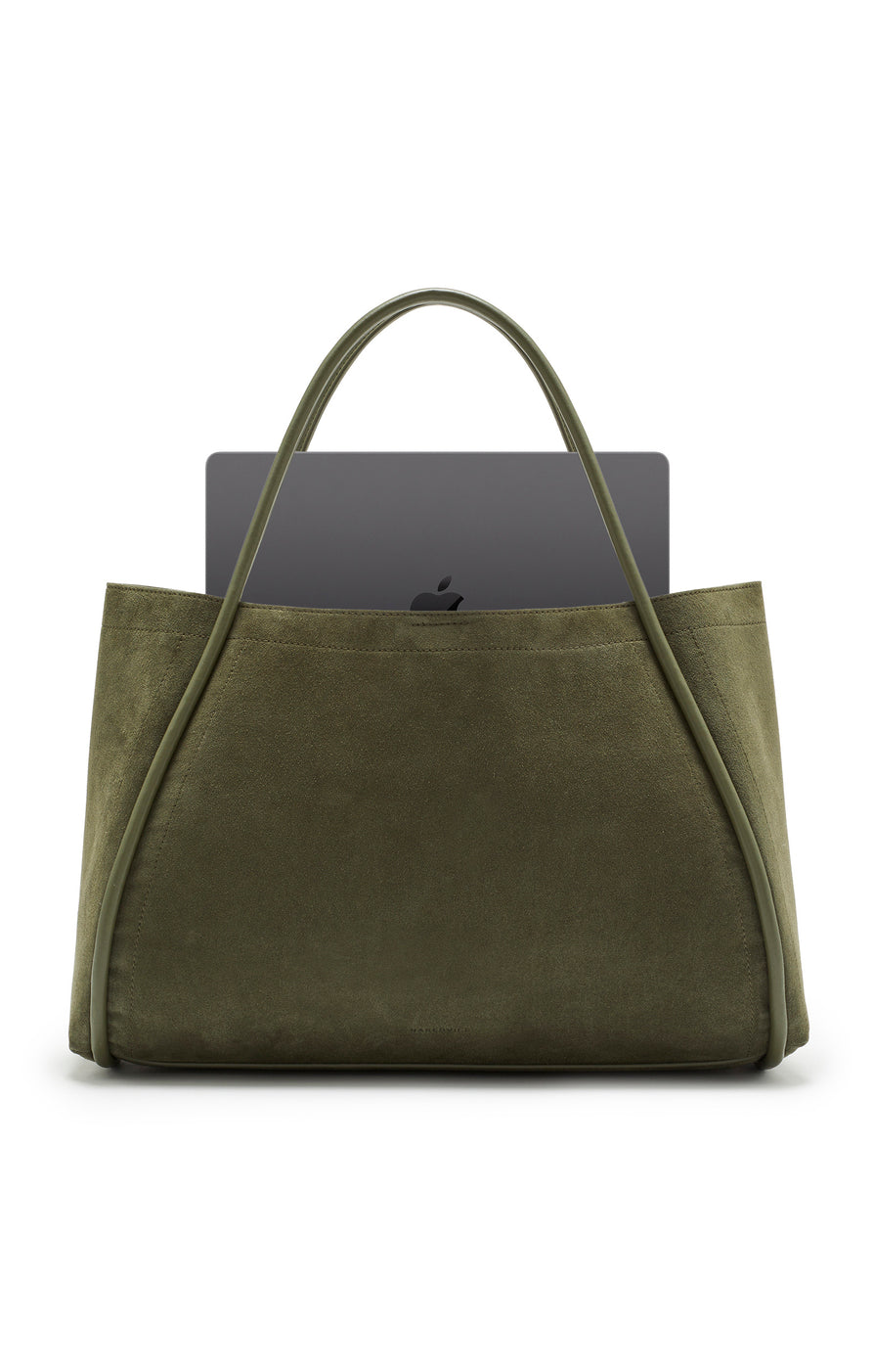 THE NYLA KHAKI SUEDE BAG | GHOST