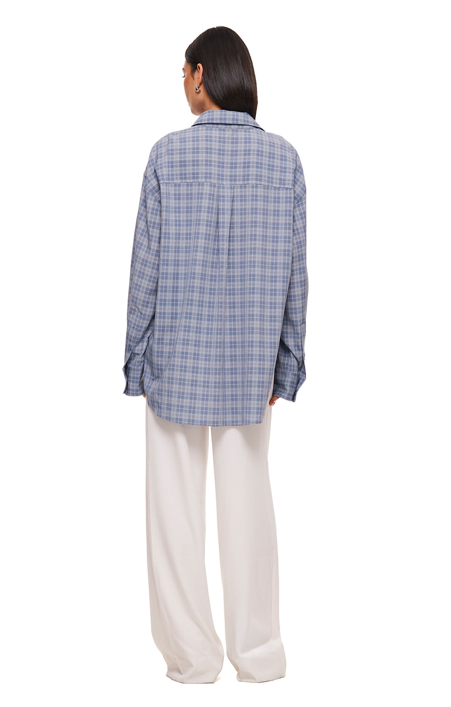 THE PAX BLUE PLAID SHIRT | MODEL