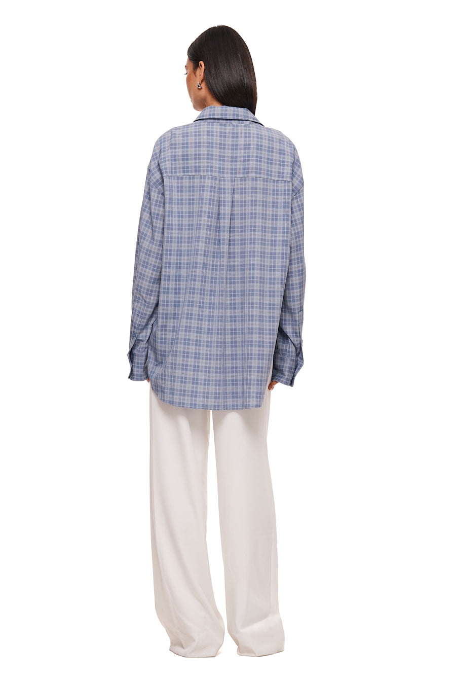 THE PAX BLUE PLAID SHIRT | MODEL