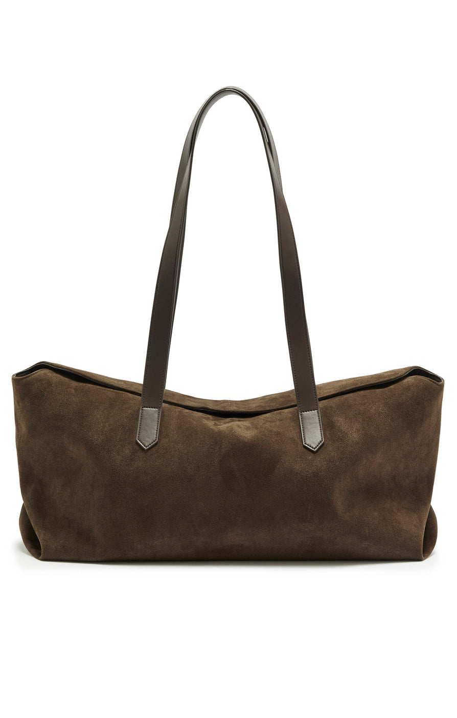 THE POPPY COFFEE SUEDE TOTE | GHOST