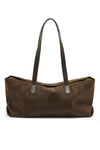 THE POPPY COFFEE SUEDE TOTE | GHOST