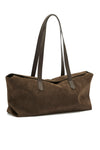 THE POPPY COFFEE SUEDE TOTE | GHOST