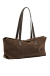 THE POPPY COFFEE SUEDE TOTE | GHOST