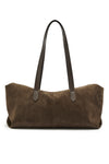 THE POPPY COFFEE SUEDE TOTE | GHOST