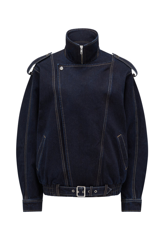 THE RORI RAW INDIGO DENIM JACKET 