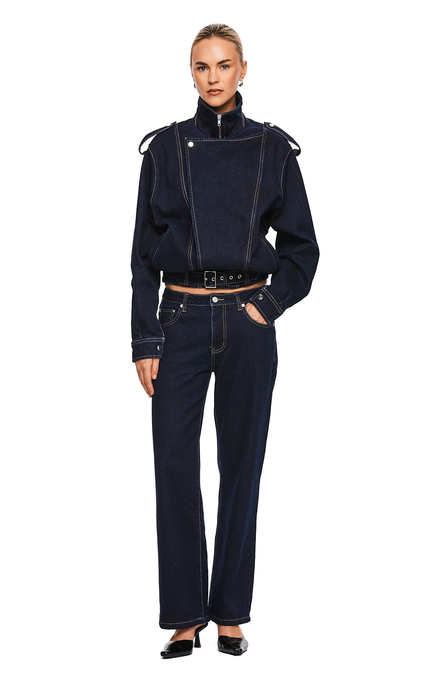 THE RORI RAW INDIGO JACKET | MODEL