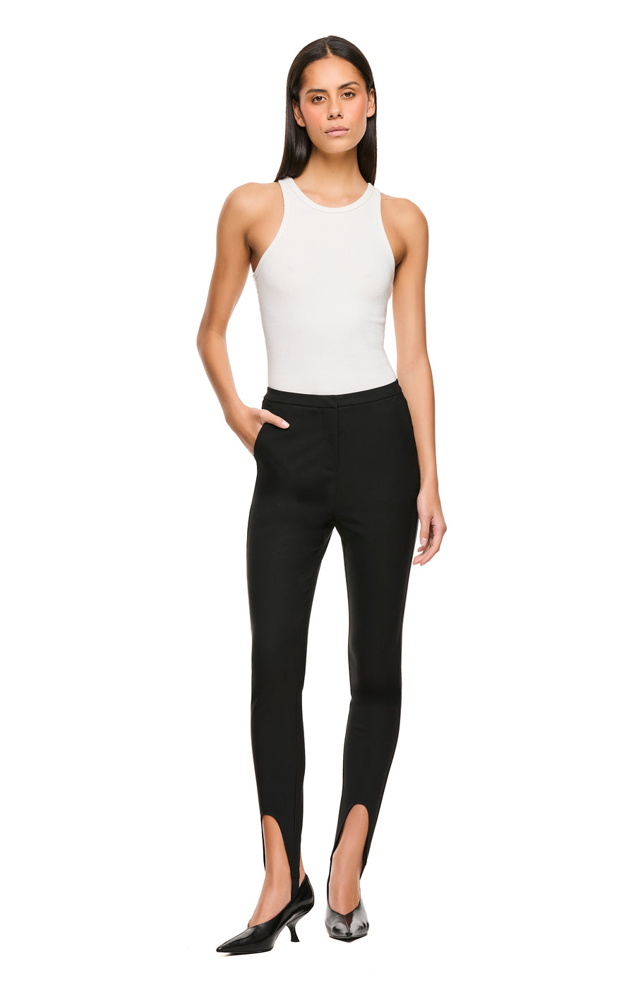 THE ALEXIS BLACK STIRRUP PANT | model