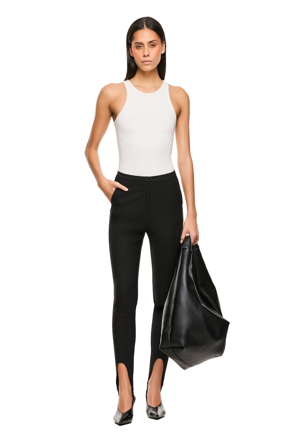 THE ALEXIS BLACK STIRRUP PANT  model