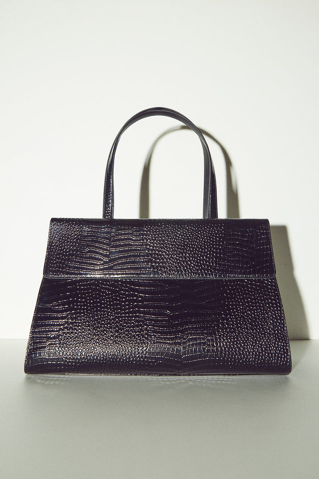 THE SIDNEY BLACK CROC TOTE 