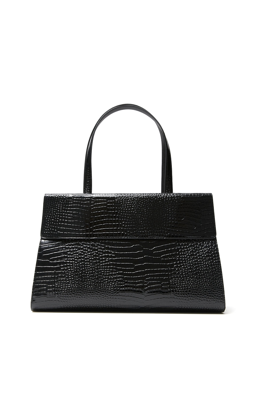 THE SIDNEY BLACK CROC TOTE | GHOST