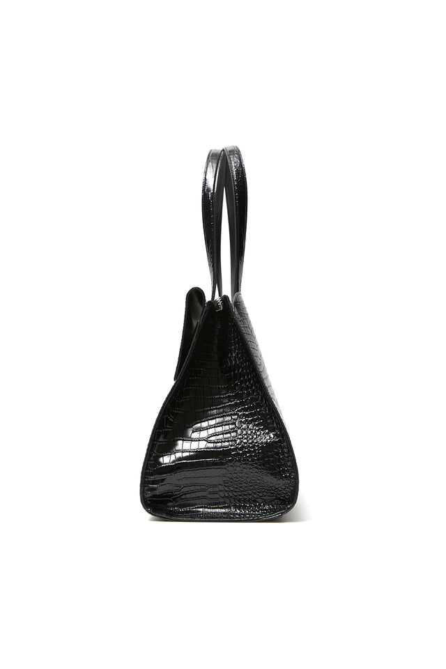THE SIDNEY BLACK CROC TOTE 
