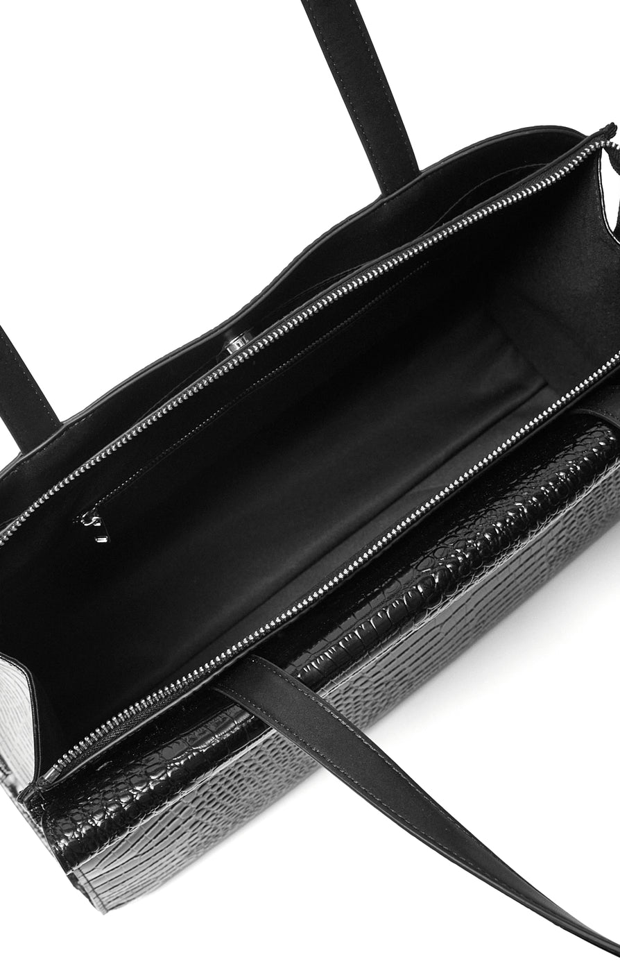 THE SIDNEY BLACK CROC TOTE | GHOST