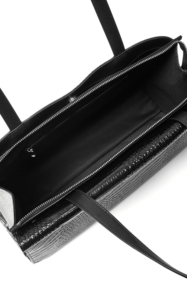 THE SIDNEY BLACK CROC TOTE 