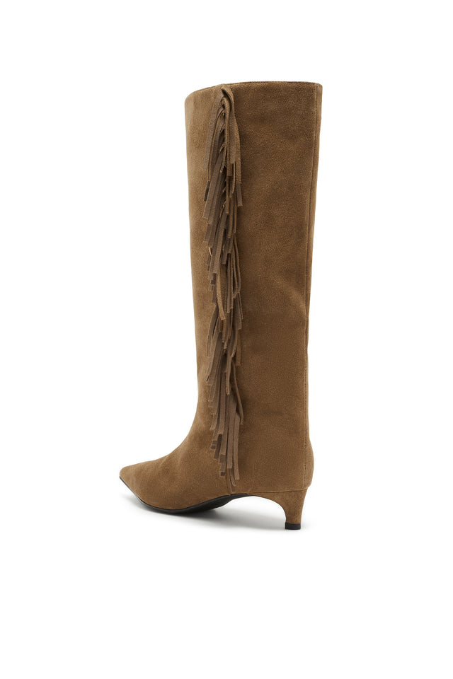 THE STACEY MOCHA FRINGE BOOT 
