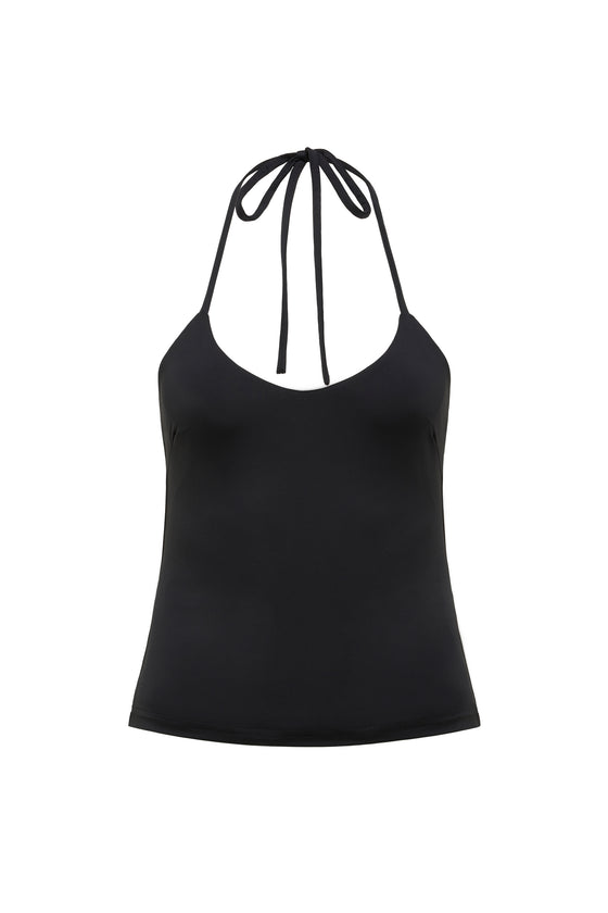 THE STEVIE BLACK HALTER TOP