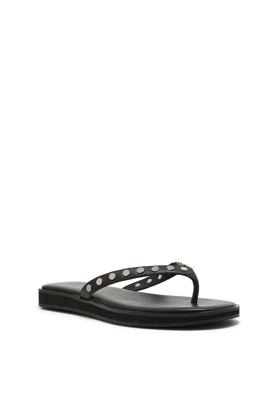 THE TAHNEE BLACK STUDDED THONG | GHOST