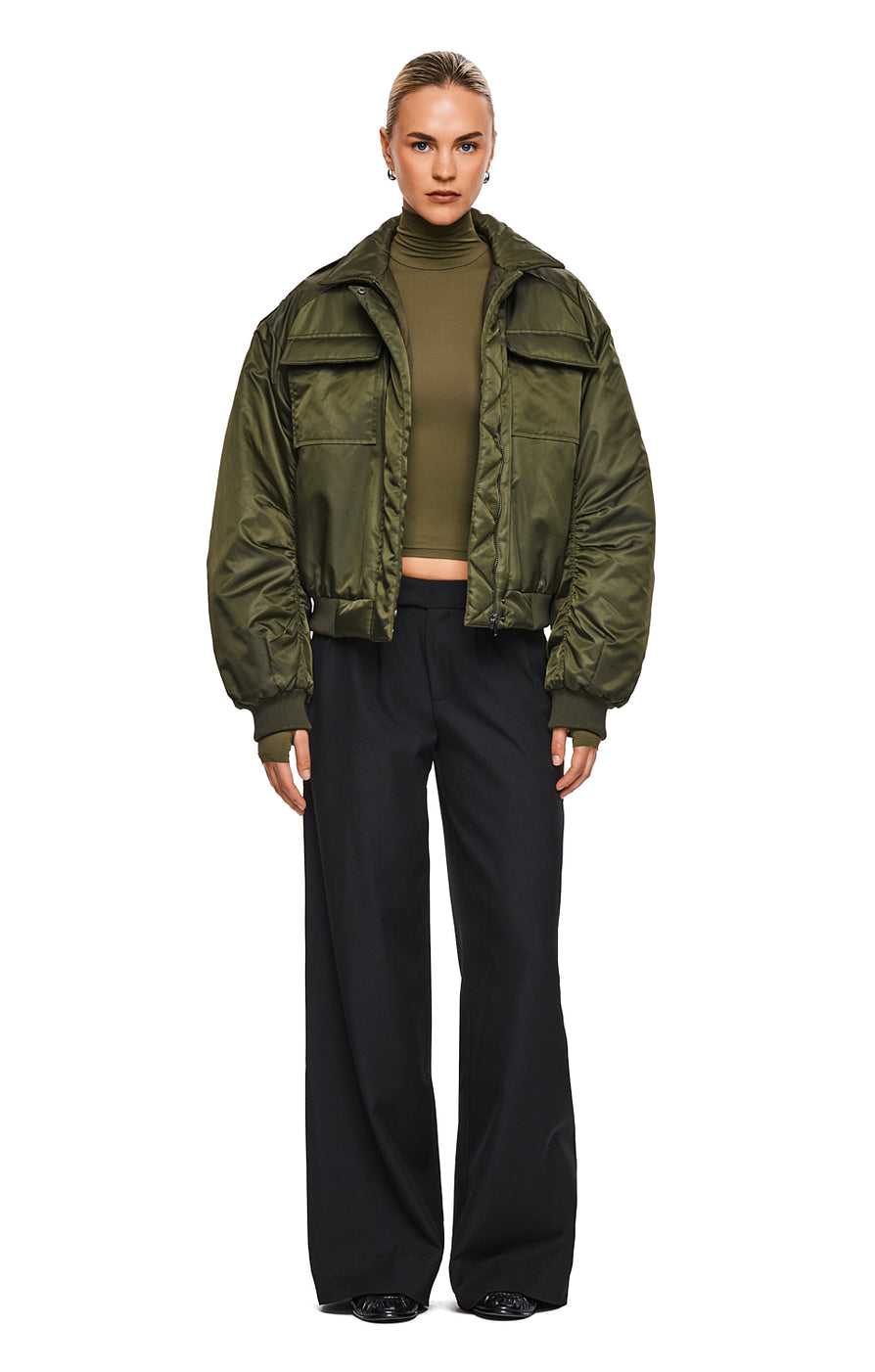 THE TEX KHAKI BOMBER | MODEL