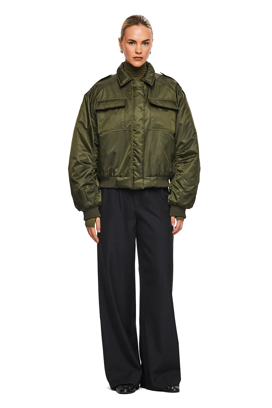 THE TEX KHAKI BOMBER | MODEL