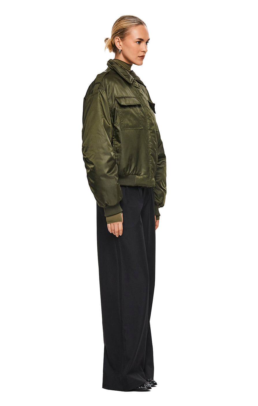 THE TEX KHAKI BOMBER | MODEL
