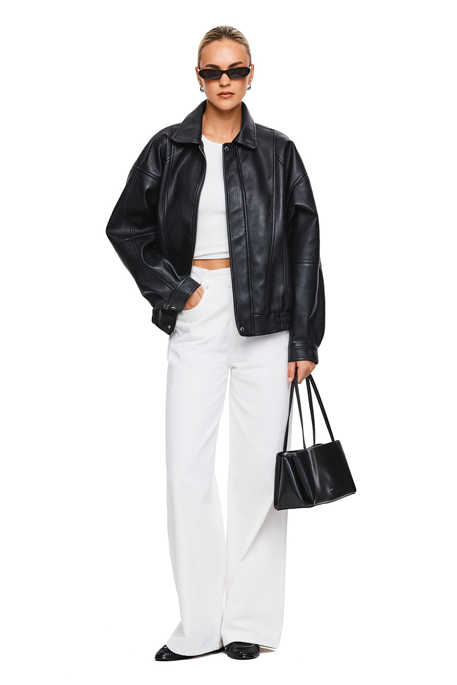 THE TOREY BLACK JACKET | model