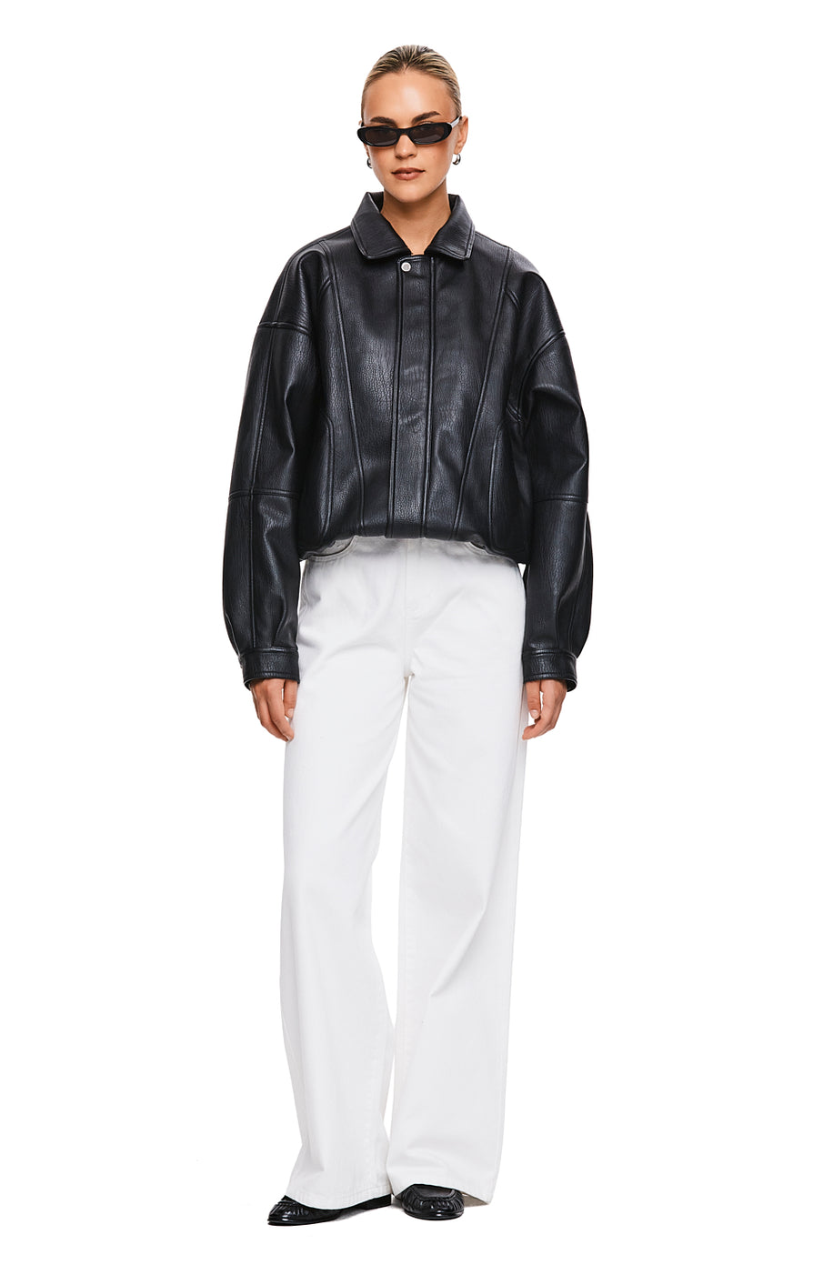 THE TOREY BLACK JACKET | model