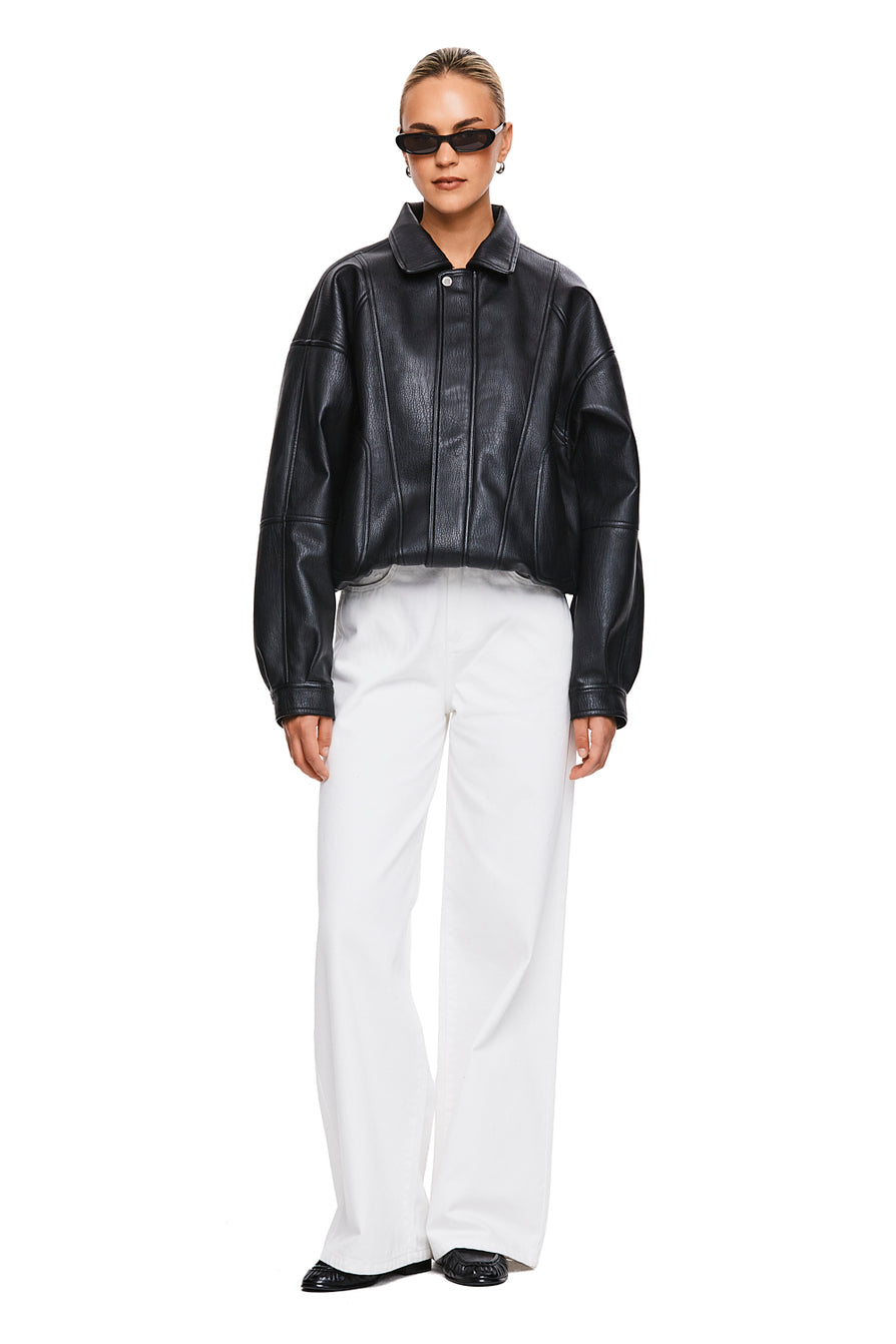 THE TOREY BLACK JACKET | model