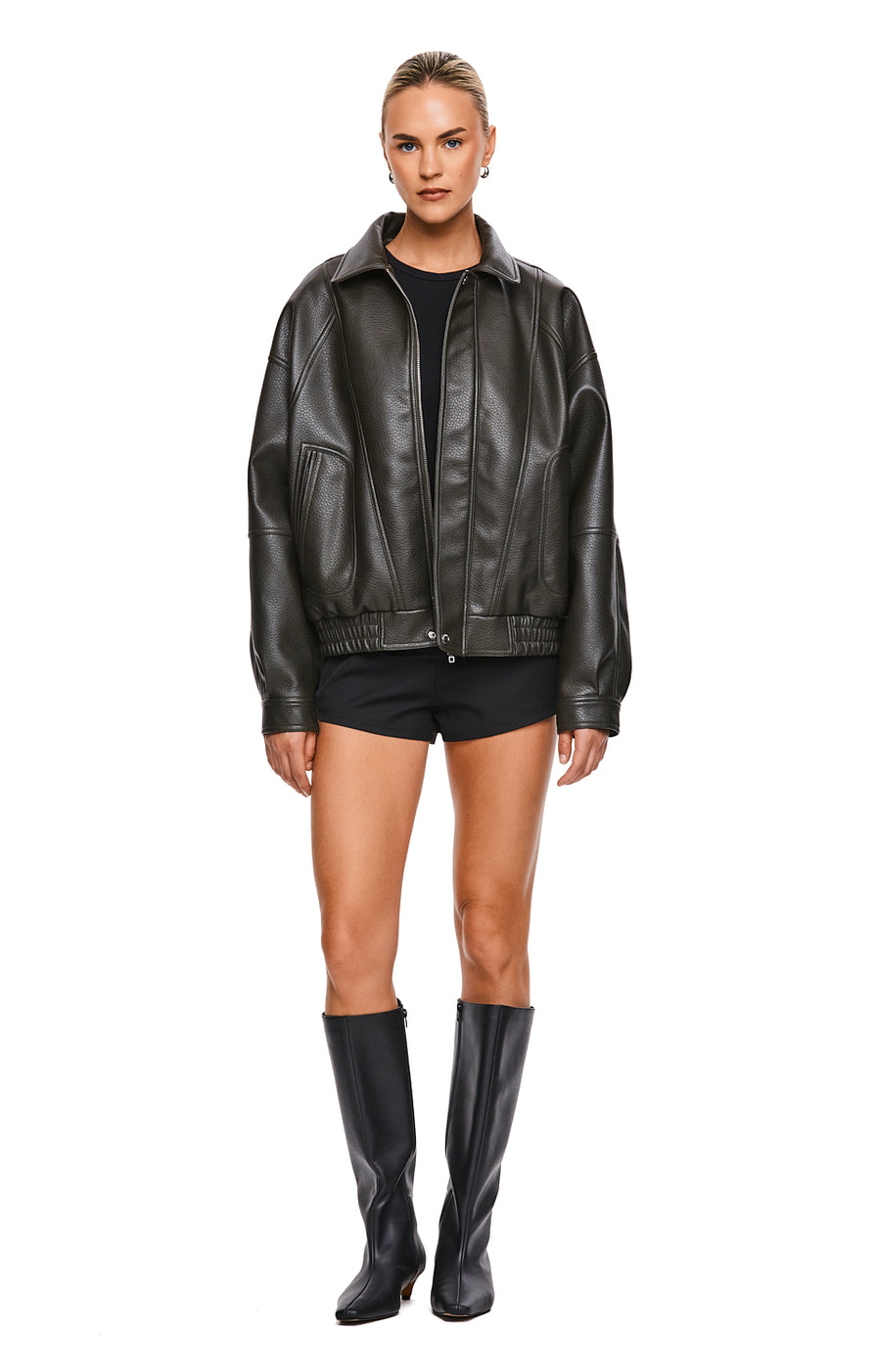 THE TOREY DEEP OLIVE JACKET | MODEL