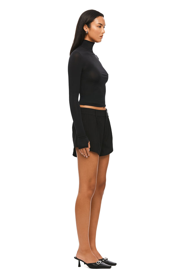 THE ALTO BLACK PINSTRIPE SHORT 
