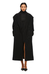 THE BOSTON OVERSIZED BLACK WOOL BLEND COAT | MODEL