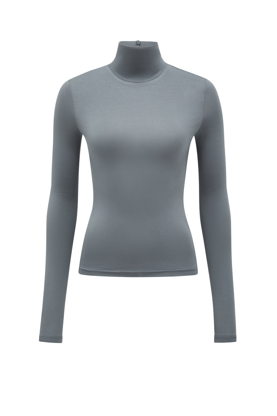 THE TULSA SLATE TURTLENECK TOP | GHOST