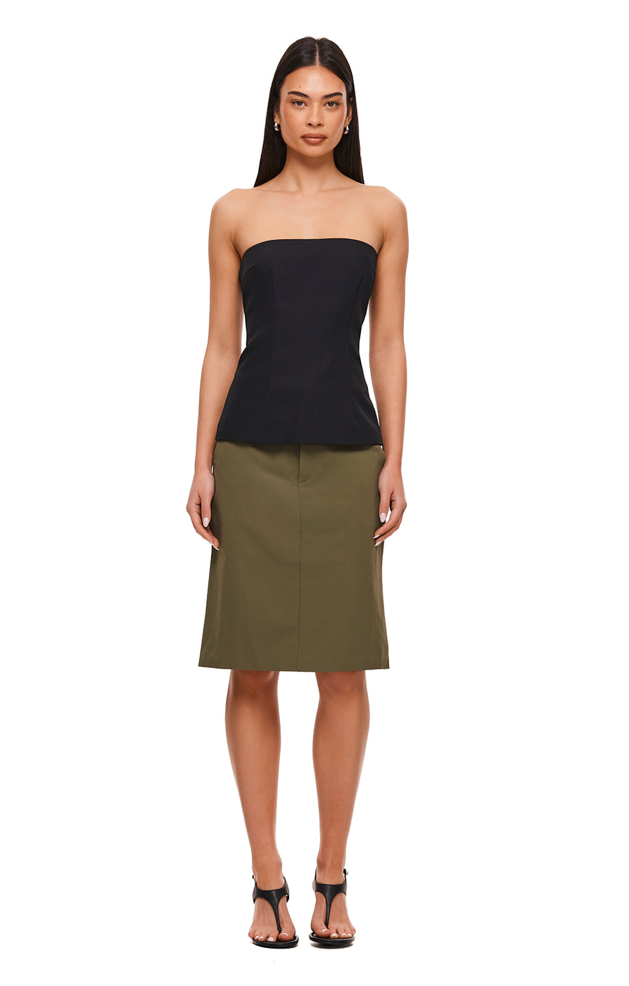 THE VICTORIA MOSS MIDI SKIRT | MODEL