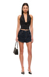 THE ABBY BLACK HALTER TOP | MODEL